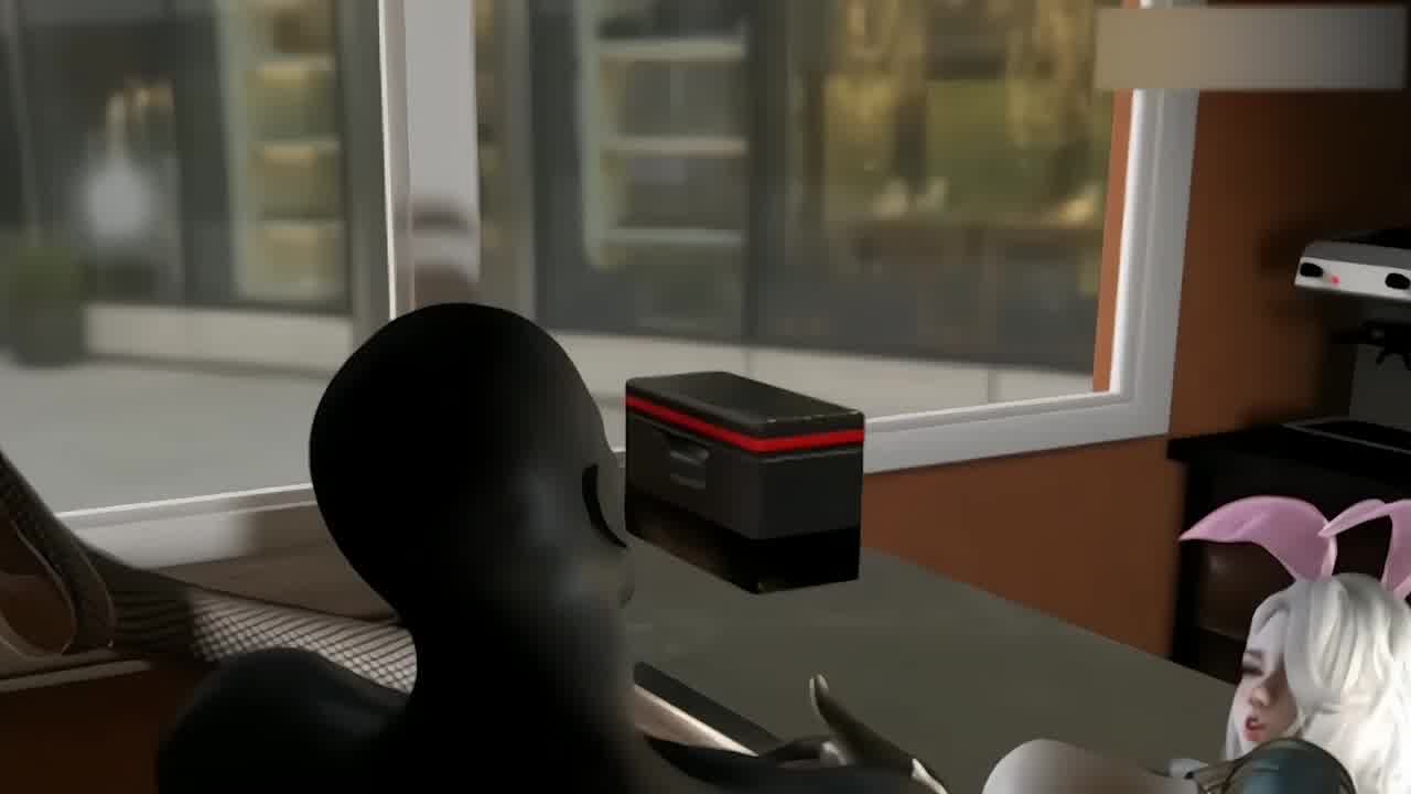  超强建模，兔女郎被巨黑金刚直桶到胃 的剧照7